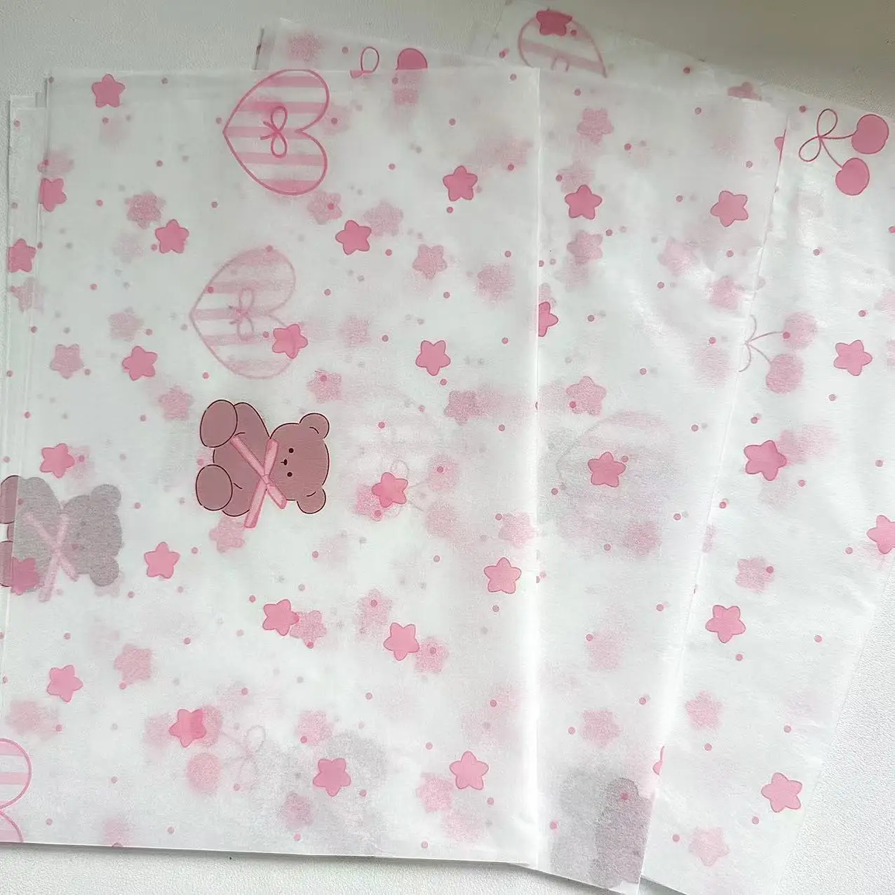Four-Leaf Clover Tissue Paper Patterned Ice Cream Tissue Paper Tissue Paper Pack Colorful For Party Decoration Holiday Gift