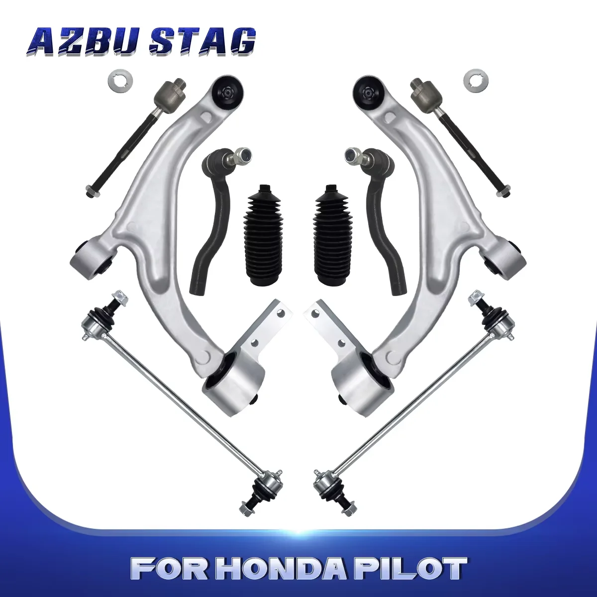 

AzbuStag 10Pcs Front Lower Left Right Control Arm Sway Bar Links Tie Rod Boot for Honda Pilot 2009 2010 2011 2012 2013 2014 2015