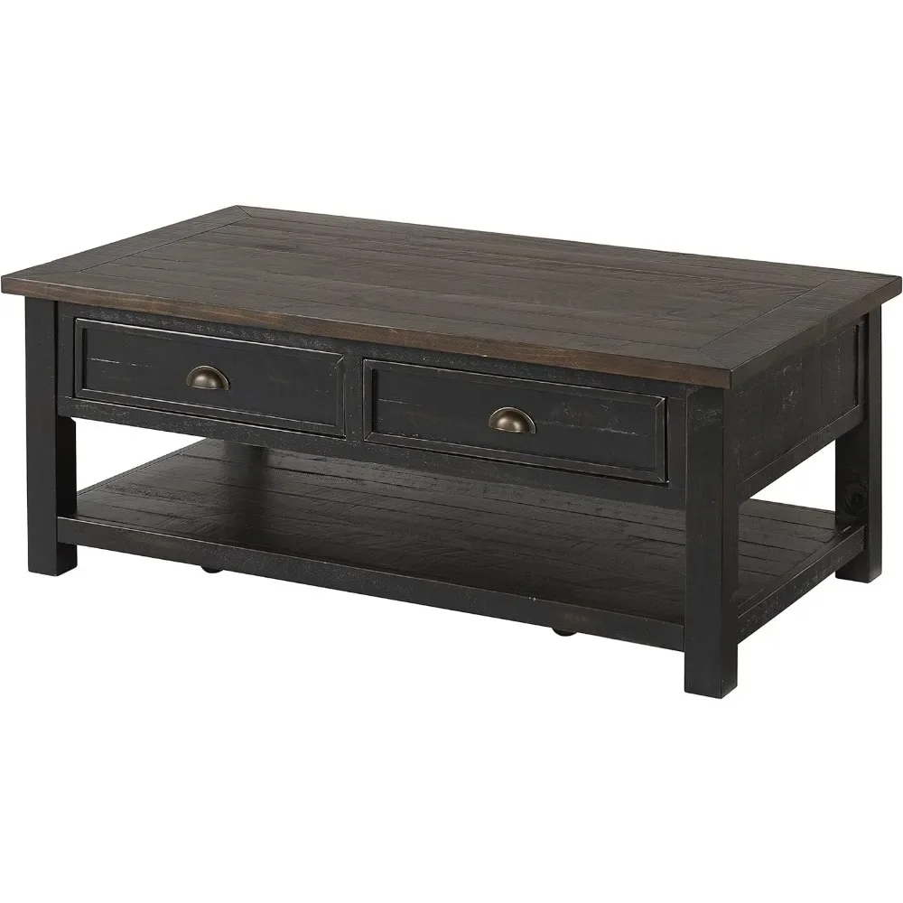 

Premium Coffee Table Solid Wood, Black With Brown Top Simple And Sophisticated Style
