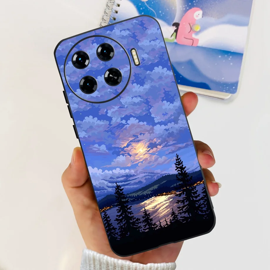 For Spark 20 Pro+ Case Soft Silicone Back Cases for Tecno Spark 20 Pro Plus KJ7 Phone Cover Initials Letter Pattern Funda Clear