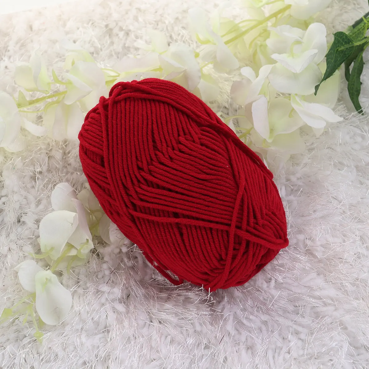 Milk Cotton Yarn Chunky Soft Warm Knitting Crochet Wool for Sweaters Hats Scarves DIY Rust Red 50G Super Soft Cotton Yarn