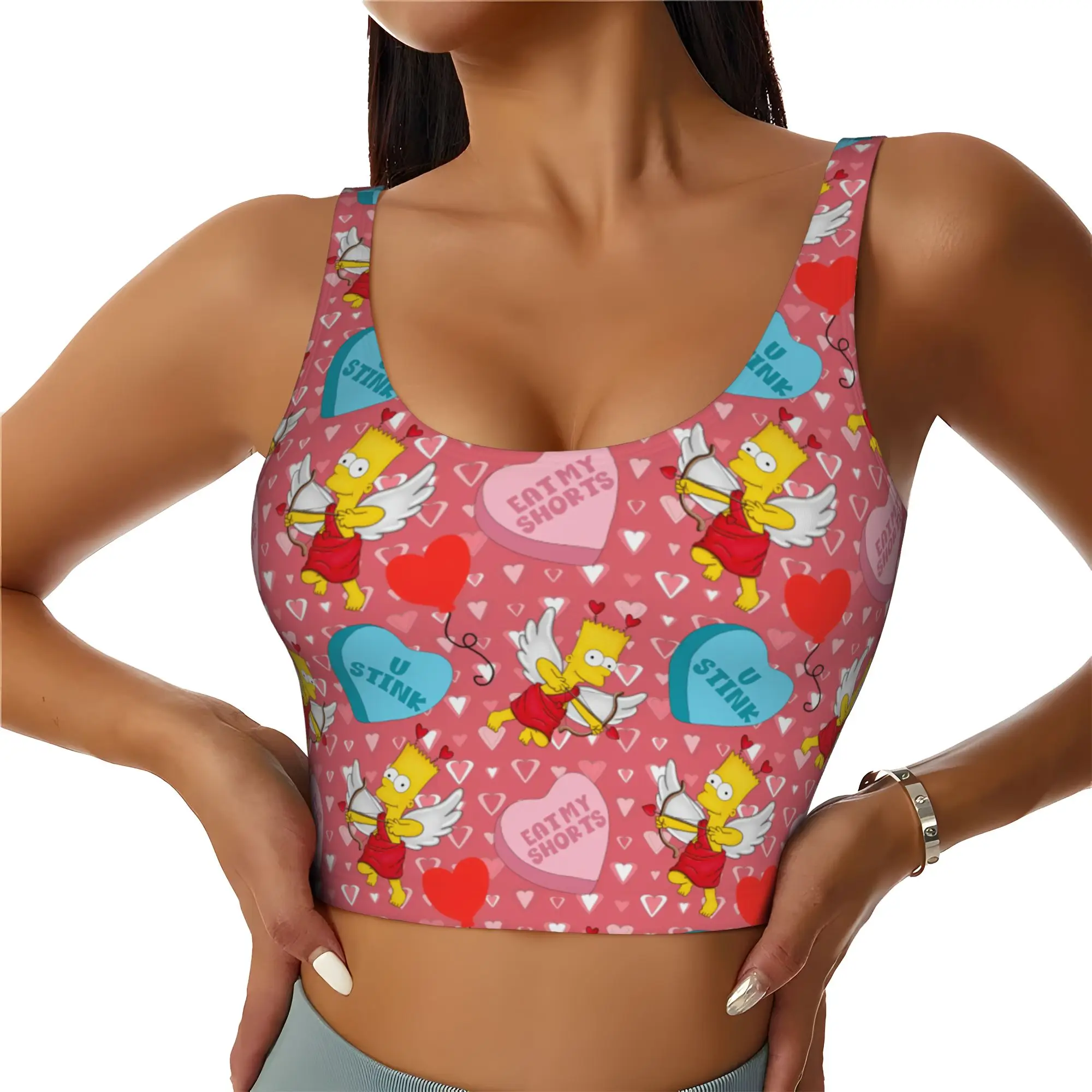camisetas-cropped-personalizadas-de-desenho-animado-s-simpson-para-mulheres-sutias-esportivos-homer-manga-para-corrida