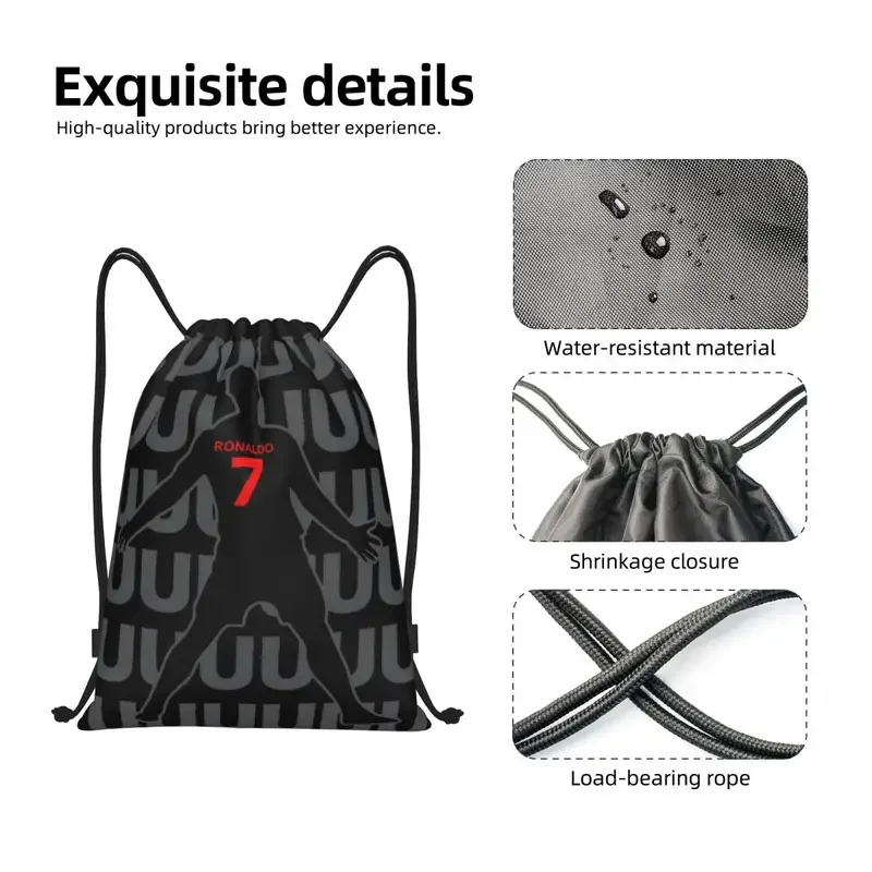 7 Ronaldo drawstring bags backpack gym sackpack fans gifts string bag for exercising hiking