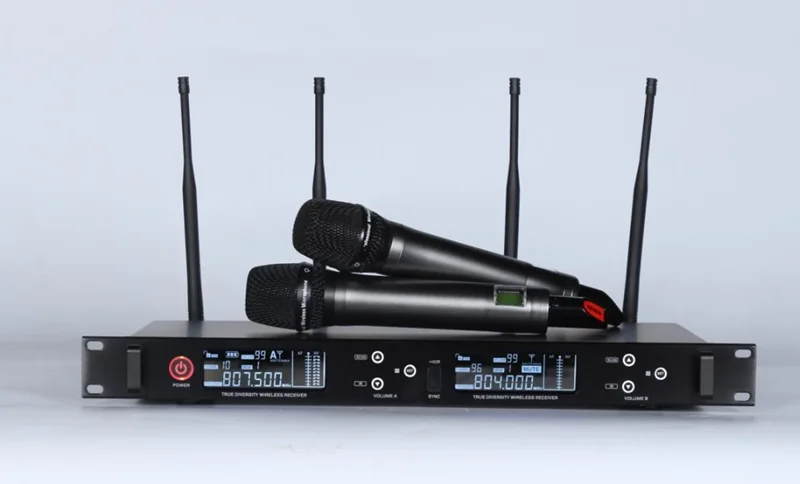 Professional Handheld Microphone for Studio and Karaoke Recording Outdoor UHF True Diversity Stage Wireless Radio