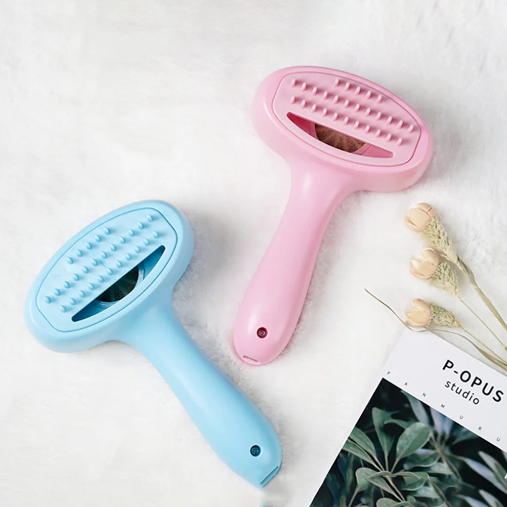 منظف فرشاة شعر الحيوانات الأليفة الكهربائية المحمولة مزيل الشعر باللون الأزرق السماوي للكلاب والقطط مادة ABS صديقة للبيئة