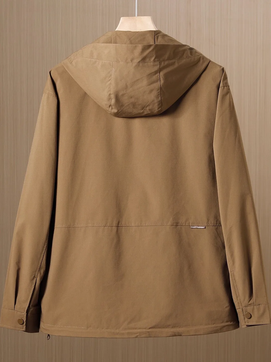 

HuaSaChi Мужская повседневная уличная рабочая одежда Jaet с капюшоном на молнии ветрозащитное пальто из полиэфирного волокна Long Sve стандартного кроя