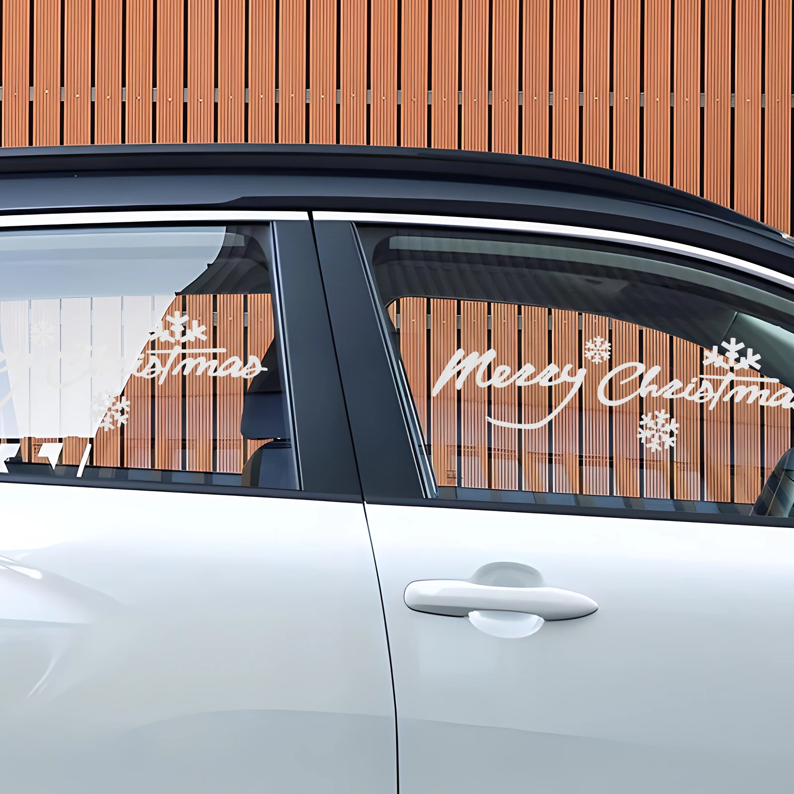 

3Pcs Christmas Window Clings Reflective Car Stickers Holiday Decorations Car Window Decals Merry Christmas Stickers