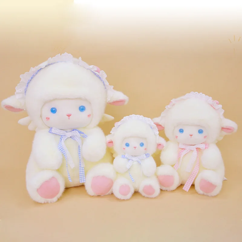 Jouet en peluche ange agneau 20/30/40cm, poupée compagnon confortable, oreiller doux, décoration de chambre, coussin de dos de canapé, cadeau pour petite mouton pour fille