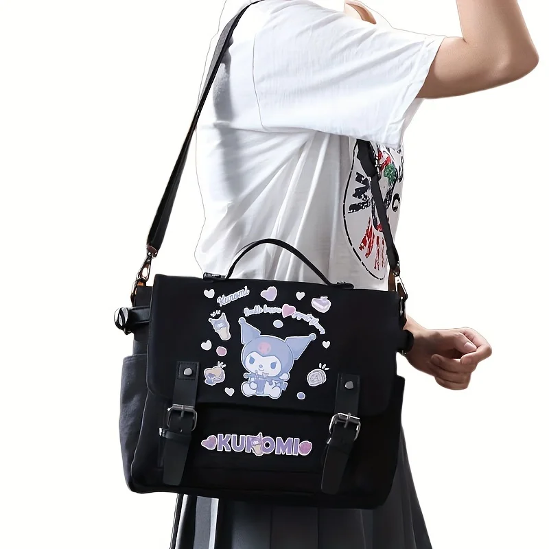 1pc Sanrio Kuromi and Cinnamoroll cartoon shoulder bag versatile light and cute messenger bag large capacity shoulder bag