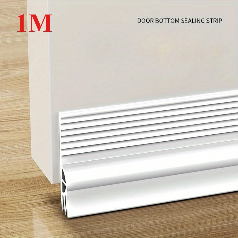 1M Door Bottom Sealing Strip TPE Flexible Cuttable Easy Installation Sliding Window Weather Stripping Triple Soundproof Strip