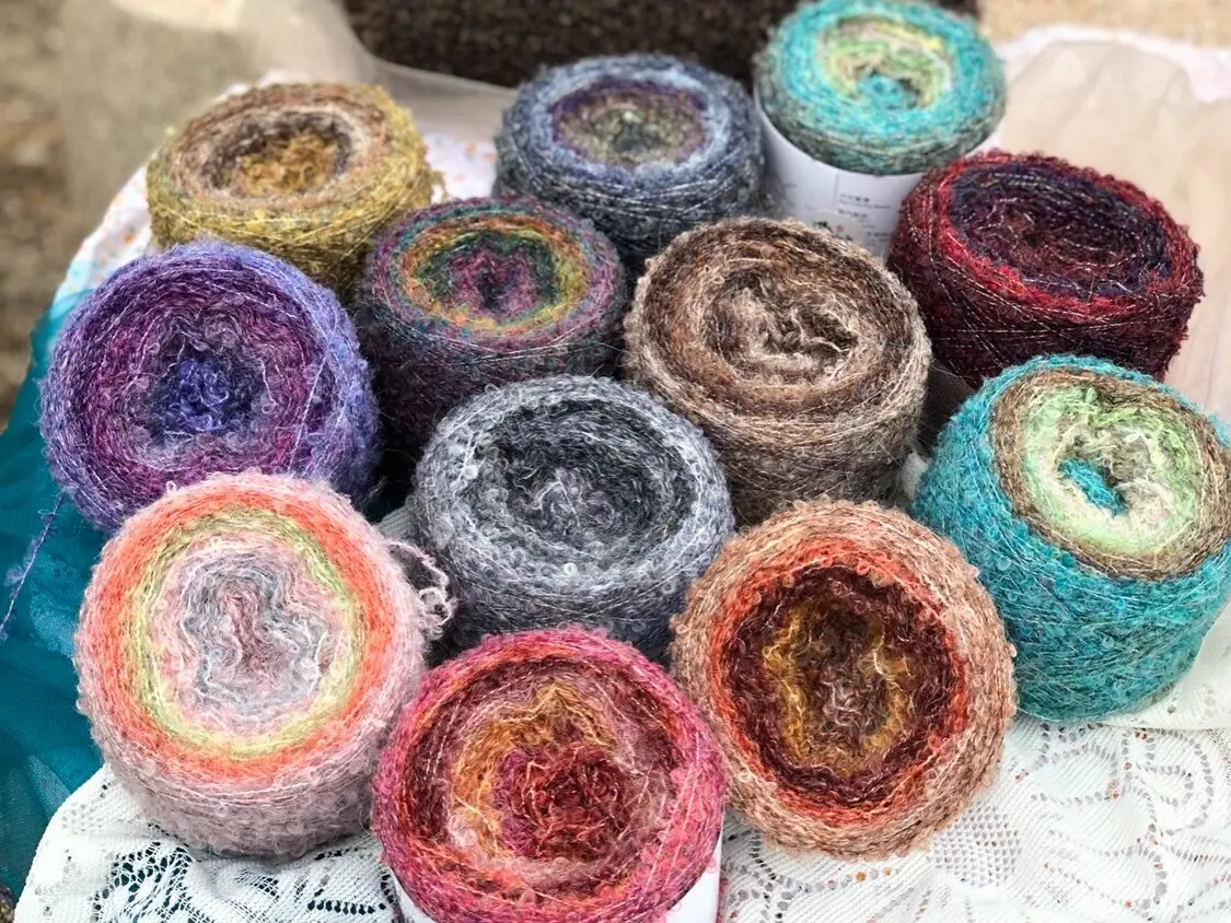100g Rainbow Wool Circle Yarn Fancy Hand Woven Yarn Scarf Hat Sweater Doll Hand Woven Thread Autumn/Winter New Product