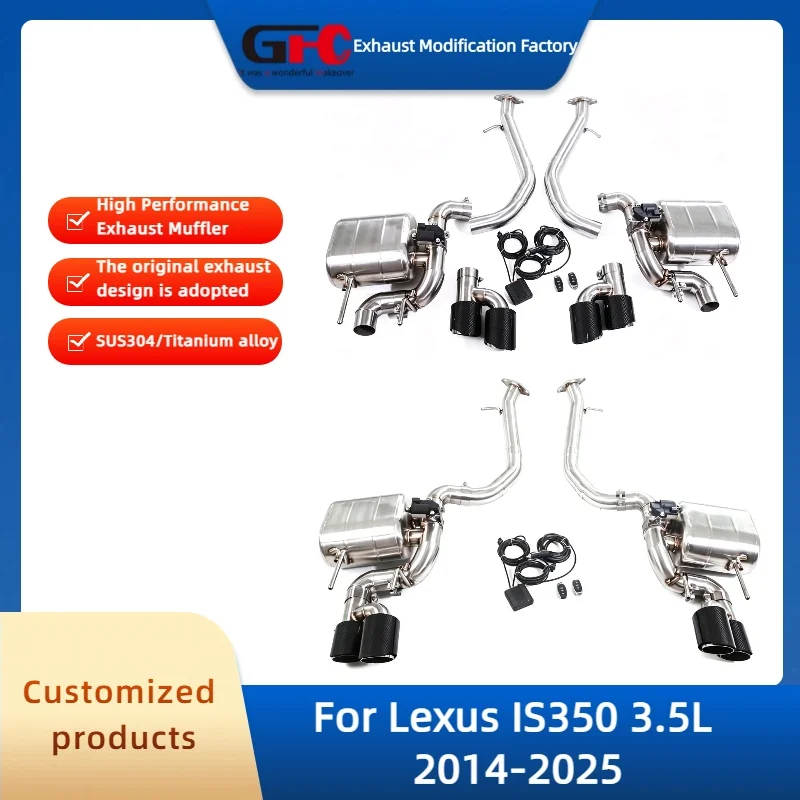 Axle Back Rear Valvetronic Muffler for Lexus IS350 3.5L 2014-2025 High-Performance 304 Stainless Steel Auto Exhaust Pipe