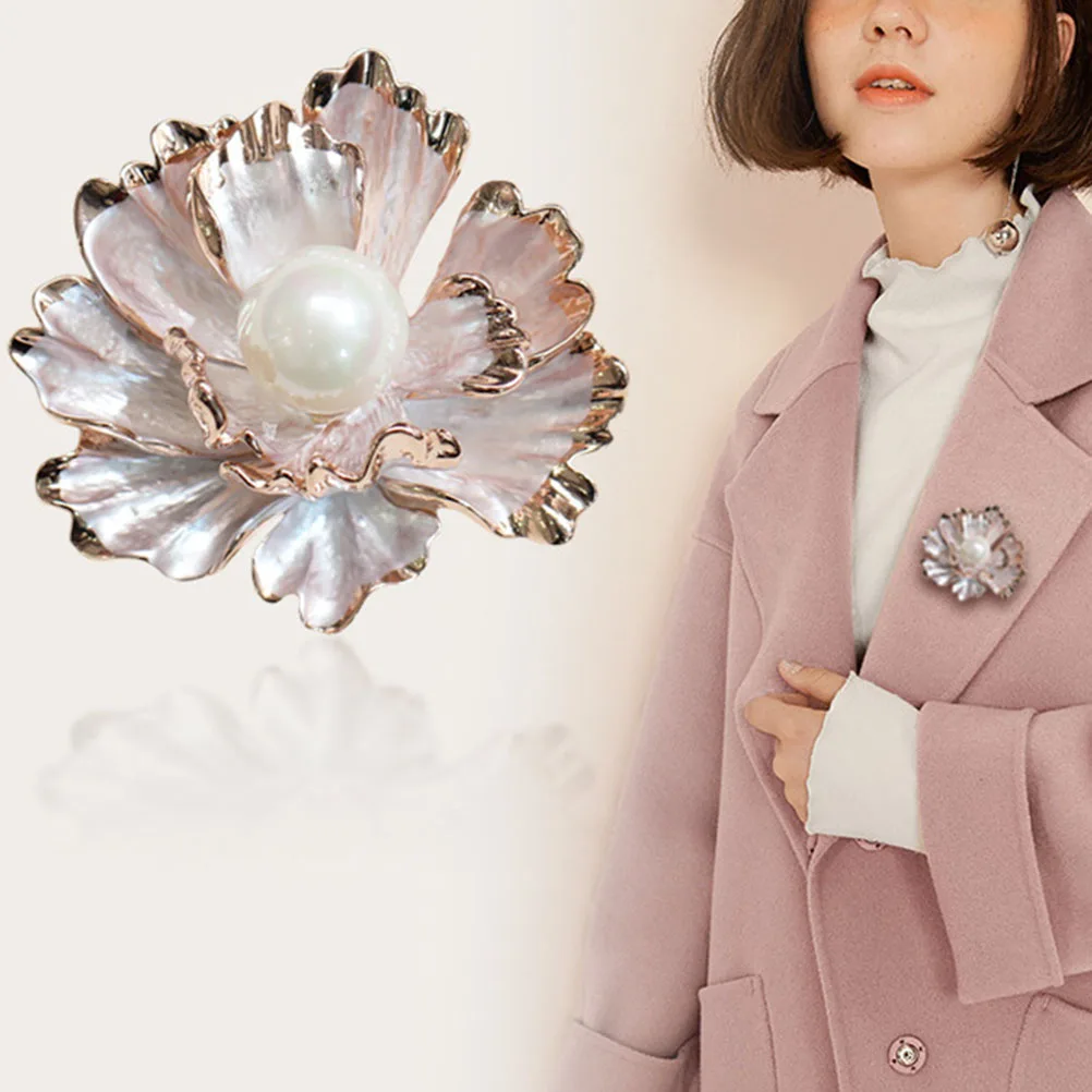 

Elegant Peony Pearl Brooch Women Lapel Pins Flower Jewelry Accessory Wedding Christmas Birthday Party Costume Decor Scarf Hat