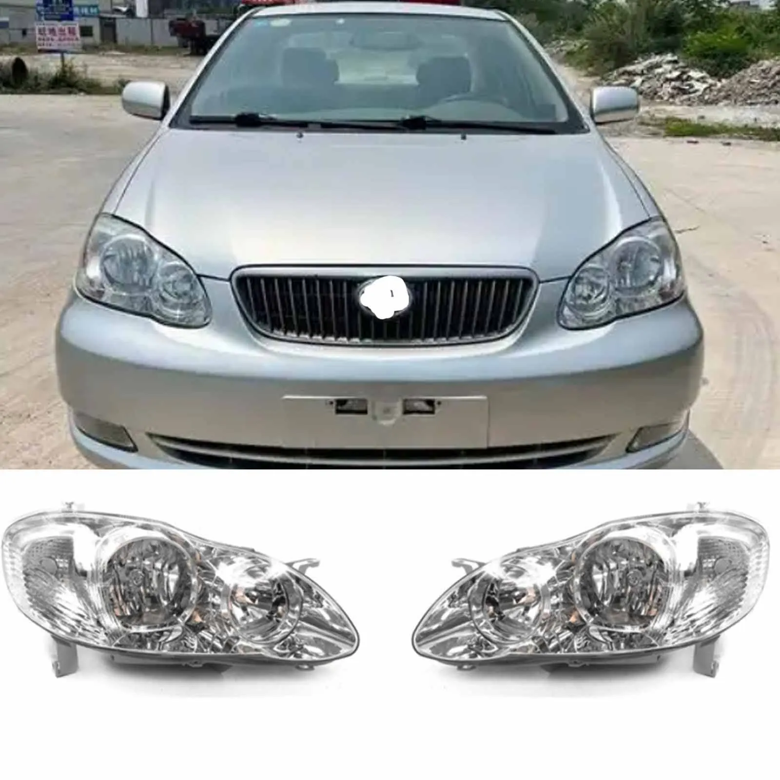 

Оптовые автозапчасти для Toyota 03-08 Corolla, стандартные фары США Corolla, галогенные полув сборебряным покрытием, стиль