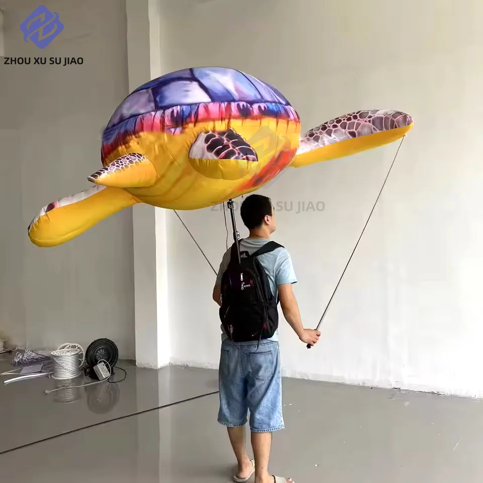 เต่าเป่าลมยักษ์ สัตว์ทะเลพร้อมไฟ LED สีขาว ชุดแสดงงานคาร์นิวัล งานเฉลิมฉลอง ของประกอบการแสดง กิจกรรมกลางแจ้ง