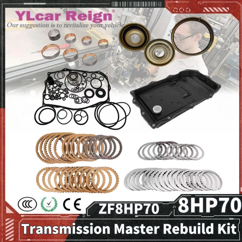 

ZF8HP70 8HP70 Transmission Master Rebuild Kit Friction Overhaul Repair Kit Piston Filter Bushing Kit For BMW JAGUAR LAND ROVER