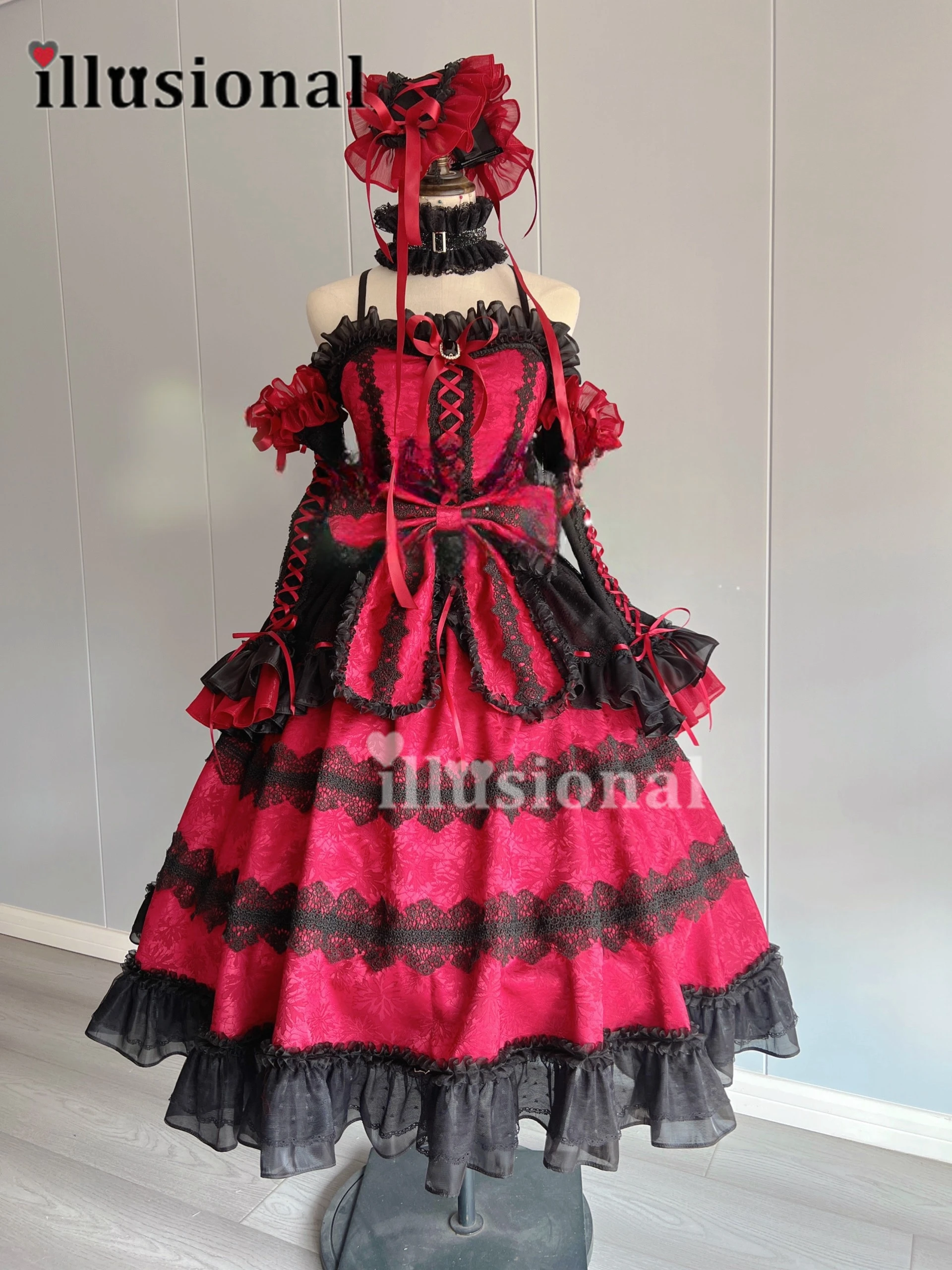 illusional Custom size Date A Live Cosplay Tokisaki Kurumi Cosplay Costume Halloween Costumes Nightmare dress female Customized