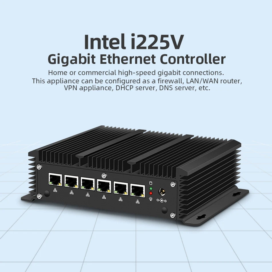 เราเตอร์คอมพิวเตอร์ขนาดเล็ก i7-10710U 6X2.5g DB9อีเทอร์เน็ต RJ45 RS232 AES-NI virtualization WiFi SIM 4G LTE Windows Ubuntu OpenWrt pfsense