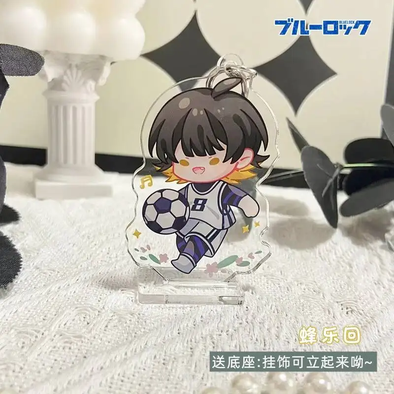 الأزرق قفل تأثيري Seishiro ناجي ريو ميكاجي Isagi Yoichi Bachira Meguru الاكريليك قلادة المدرسية حامل صغير المفاتيح هدية