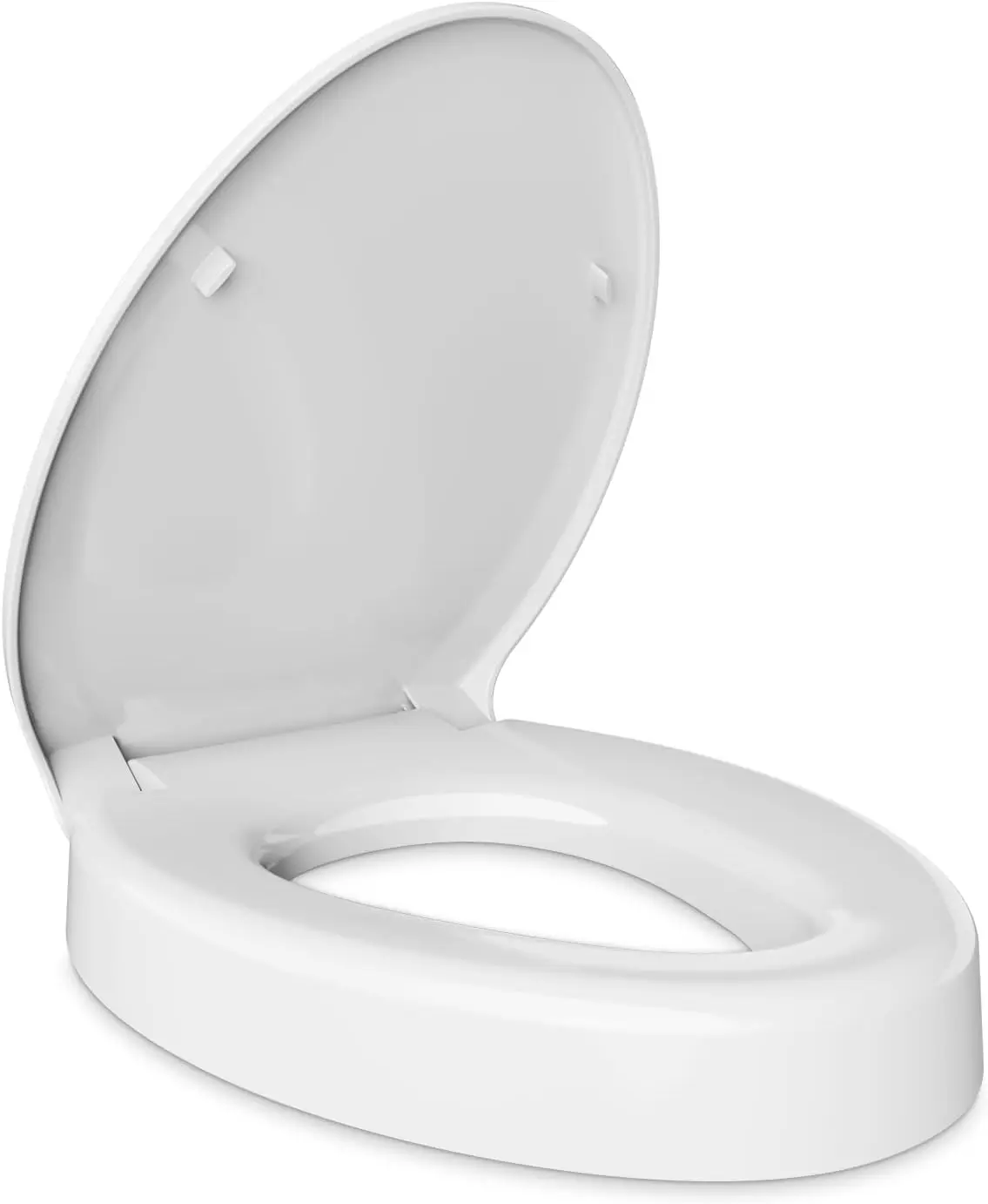 

3 Inch Elevated Elongated Toilet Seat Riser for Seniors, Slow Close Heavy Duty White