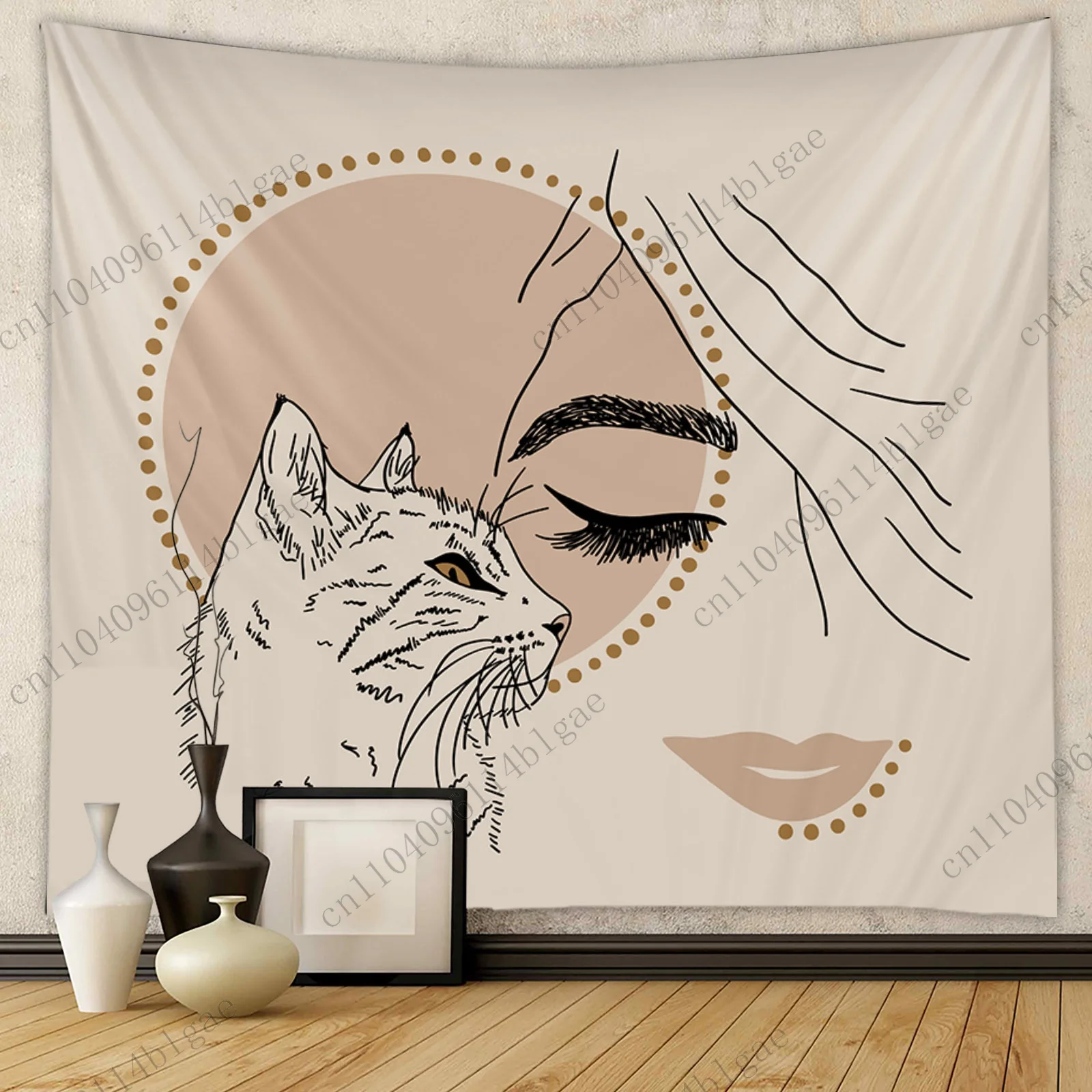 

Elegant Line Art Wall Decor Wall Hanging Tapestry Aesthetic Room Home Decor Wall Art Decor Room Living Room Tapestry