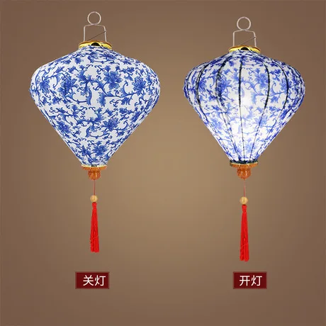 

Festival Lantern Festive Party Supplies silk lanterns chinese lantern lampion linternas lanterne Blue & white porcelain pattern