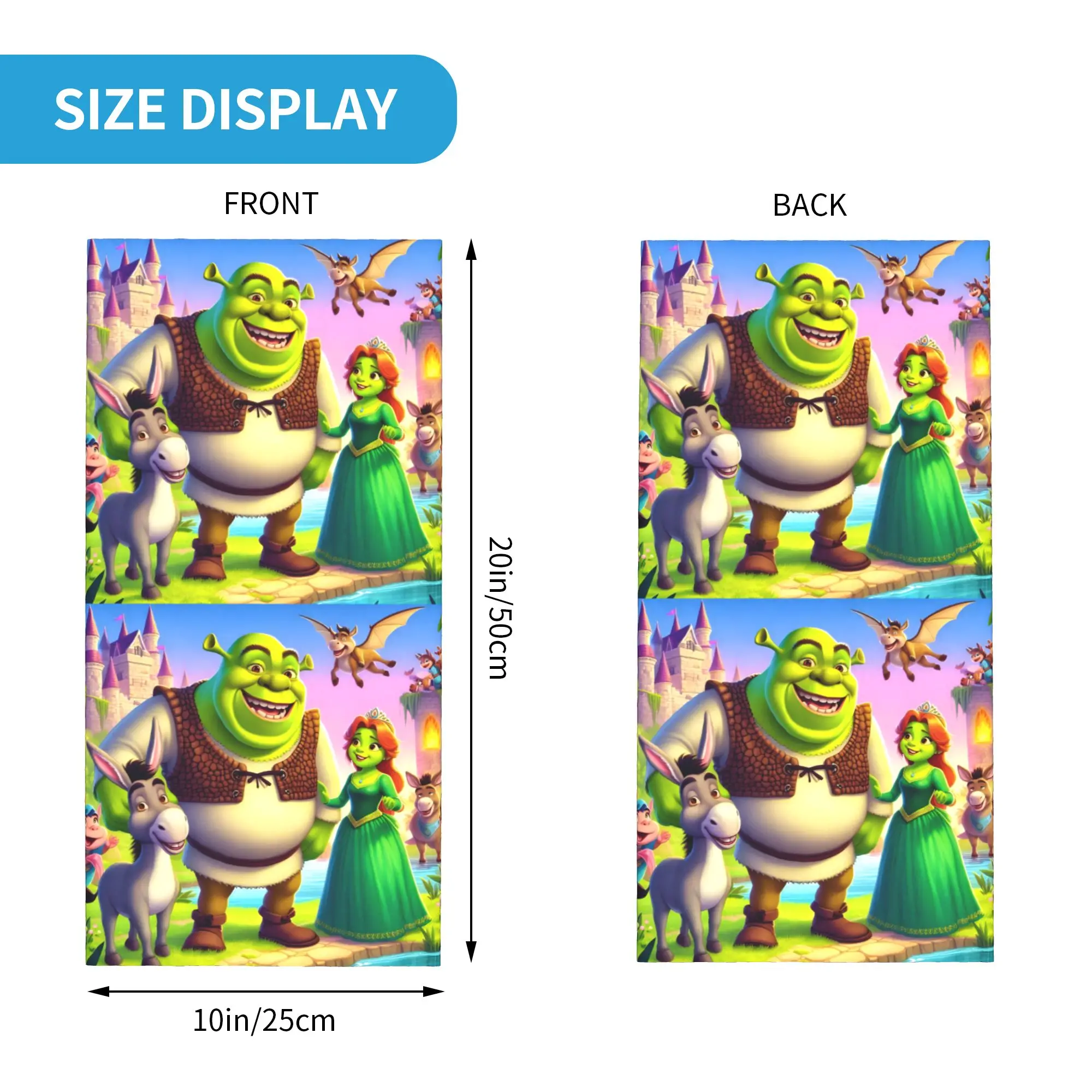Custom S-shreks Bandana Winter Neck Warmer Women Windproof Wrap Face Scarf for Hiking Funny Cartoon Gaiter Headband