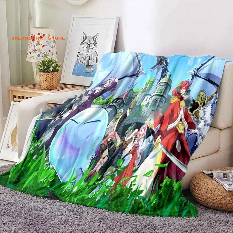 2026 That Time I Got Reincarnated As A Slime Anime Fleece Blanket Queen Size Bed Blanket Fuzzy Soft Throw Blanket Cover Bedsprea