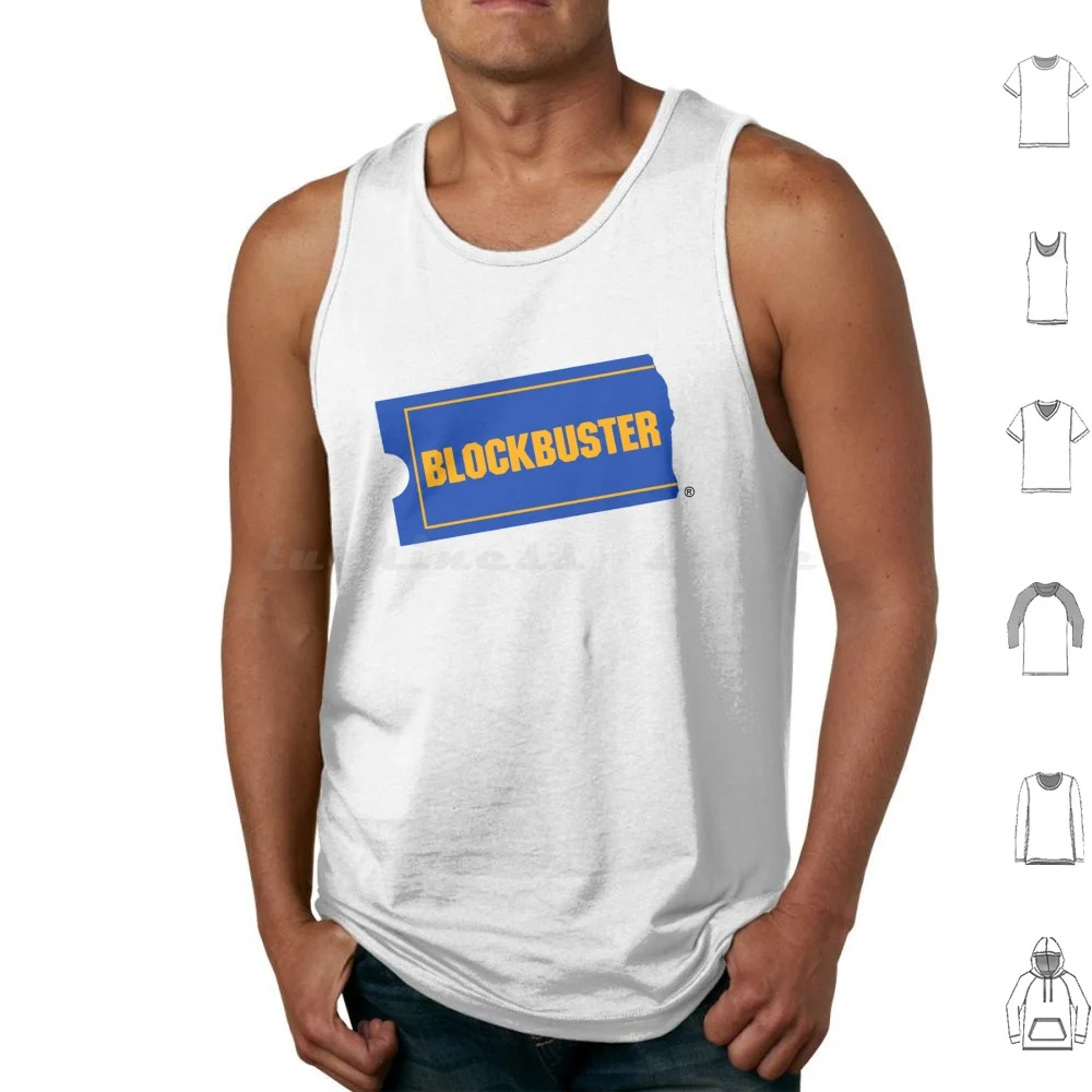

Blockbuster Tank Tops Vest Sleeveless Blockbuster Vintage Fun Logo Nineties Eighties 90s 80s Movies Video Vhs Dvd Retro