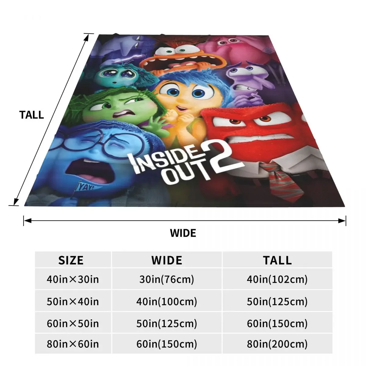 Emotions Inside Out 2 Cartoon 2024 Movie Blanket For Home Decor Graphic Print Micro Flannel Throw Blankets Gifts For Friend