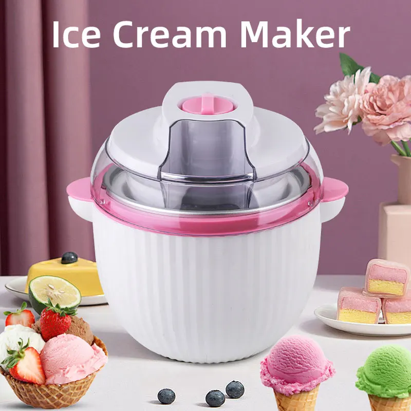 IL Ice Cream Maker,Mini Electric DIY Frozen Fruit Freezer Smoothie Blender Portable Automatic Ice Cream Machine Home Kitchen