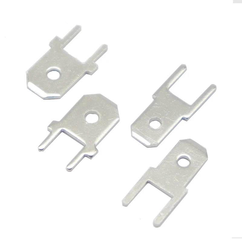 【100-20PCS】4.8MM lug straight Insert Solder Terminals 6.3MM Copper Male Crimp PCB Block Board Terminals PCB Welding Sheet