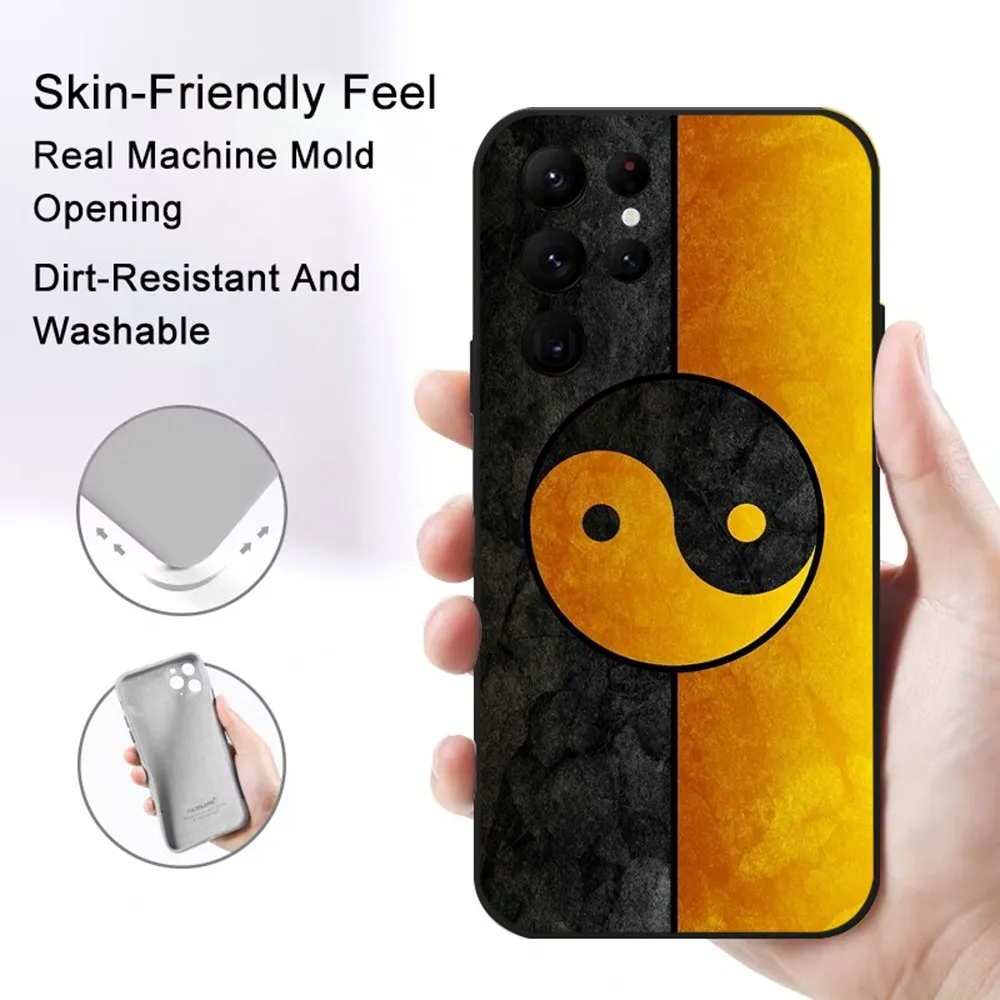 Taiji Diagram Yin-Yang symbol Phone Case Samsung S series s20 s21 s22 s23 s24 FE Plus Ultra TPU Soft to Skin-friendly case