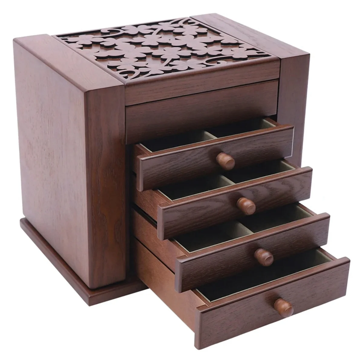 خزانة 5-Layer الرجعية درج على غرار خزانة مجوهرات سطح المكتب مرآة لوضع مساحيق التجميل تخزين المجوهرات متعدد الطبقات مجوهرات Sto