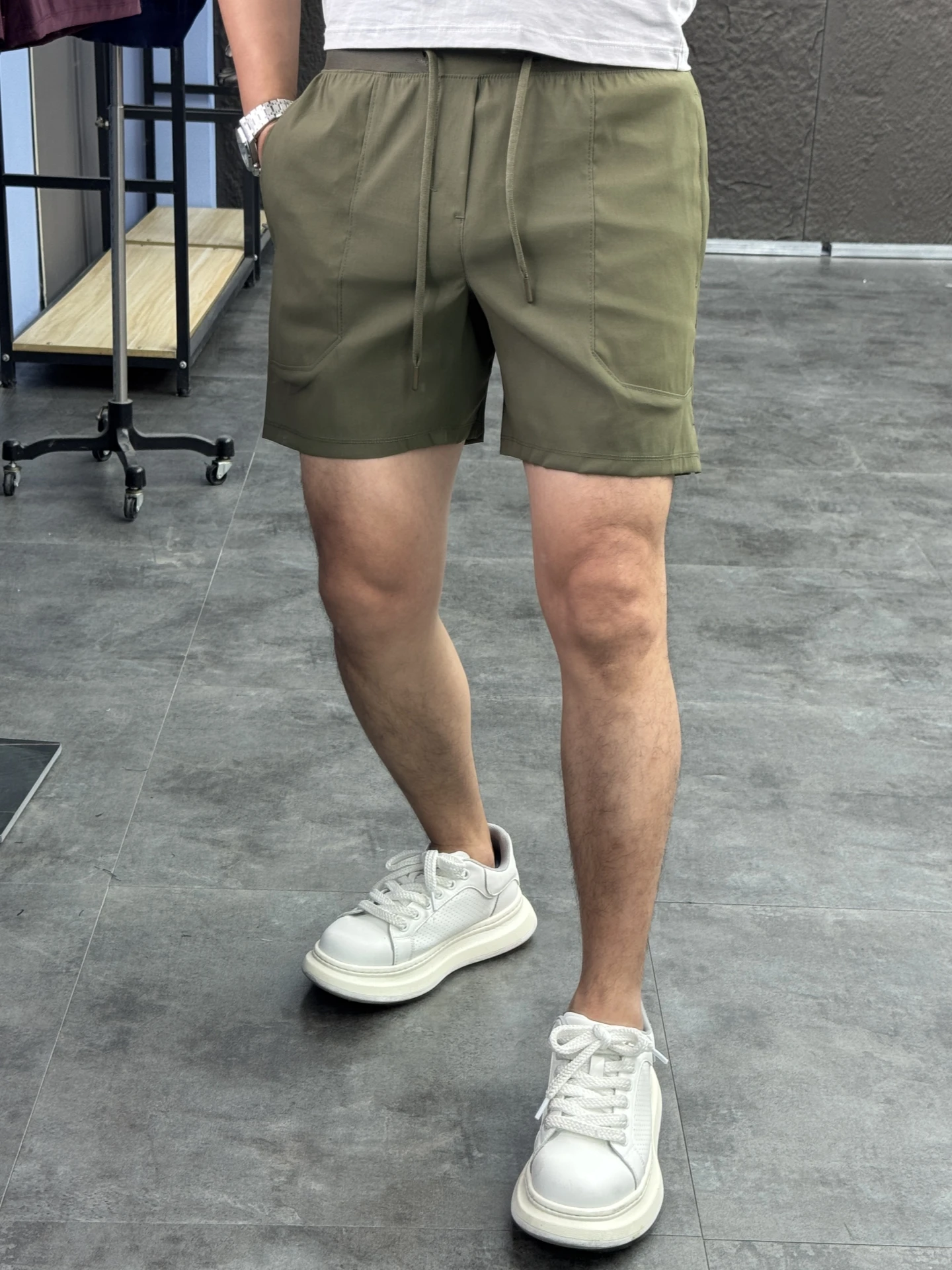 

Svip Men's Qui Dry Casual orts Breathable Outdoor Sports Summer Comfortable Straight Leg Pants mid Waist Rope Door