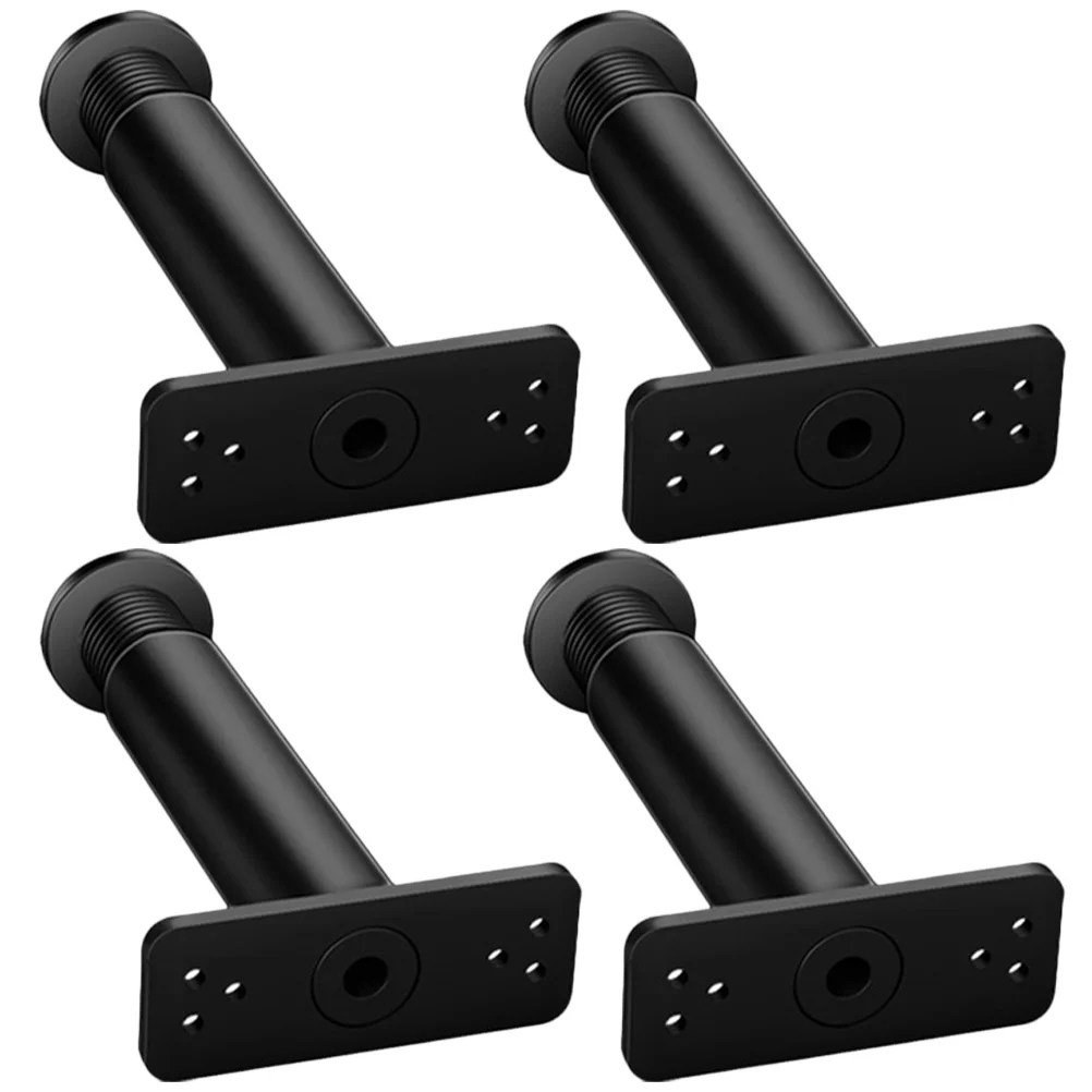 4 Pcs Bed Support Frame Replacement Adjustable Legs Plastic Steel Parts Stand Black