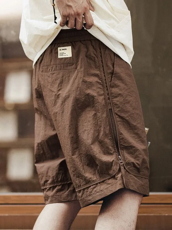 

Outdoor Workwear ort Pants Men Summer Loose Thin Ice Silk Five-Quarter Qui Dry Beach orts Casual Straight Leg Trousers