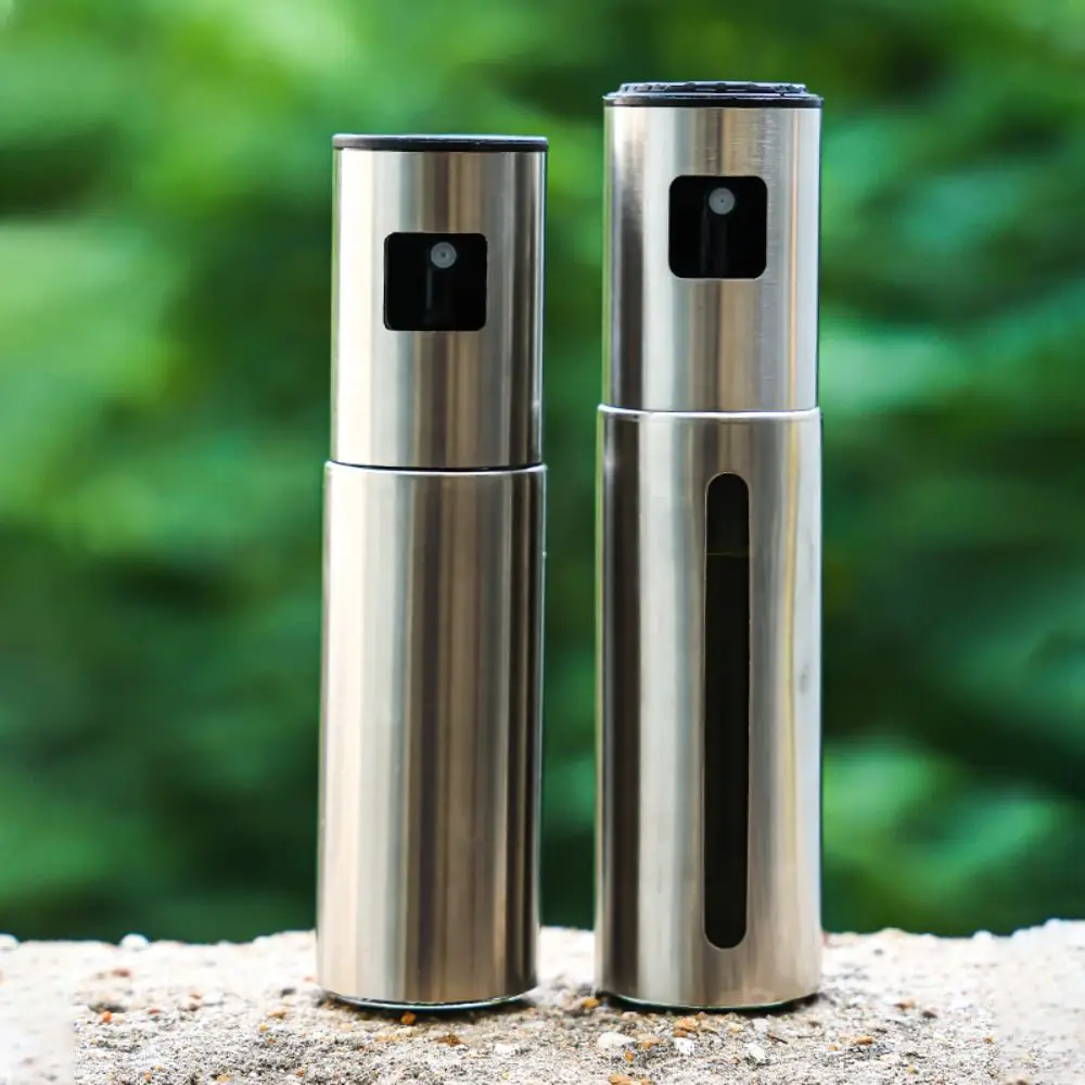 100ml Oil Spray Bottle Stainless Steel Multi-Purpose Olive Oil Sprayer Leak-Proof Adjustable Oil Control