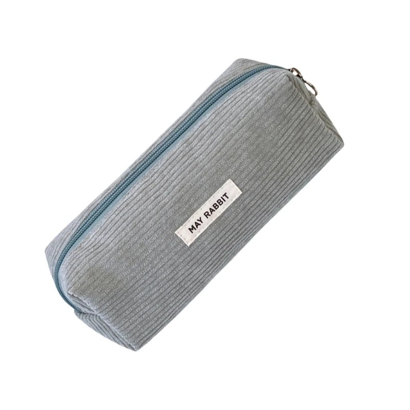 Corduroy Pencil Bag Stationery Bag Pencil Case Large Capacity Pencil Cosmetic Bag School Office Supplies Dropship