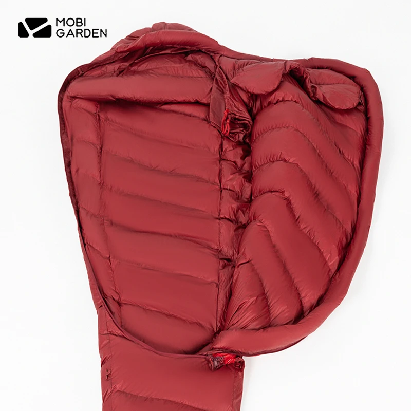 MOBI GARDEN Fire Phoenix Sleeping Bag Mummy Cold Resistance -45℃ Thickening FP800 Goose Down Snow Mountain Windproof Free Quilt