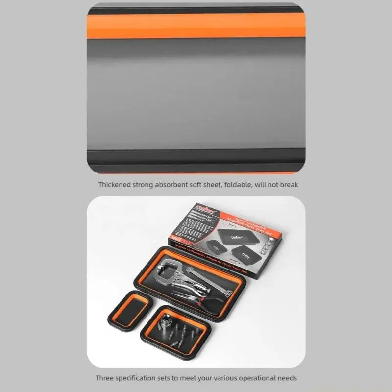 A2BE Nonslip Silicone Tool Foldable Design Storage Tray For Mechanics Hobbyists Home Use