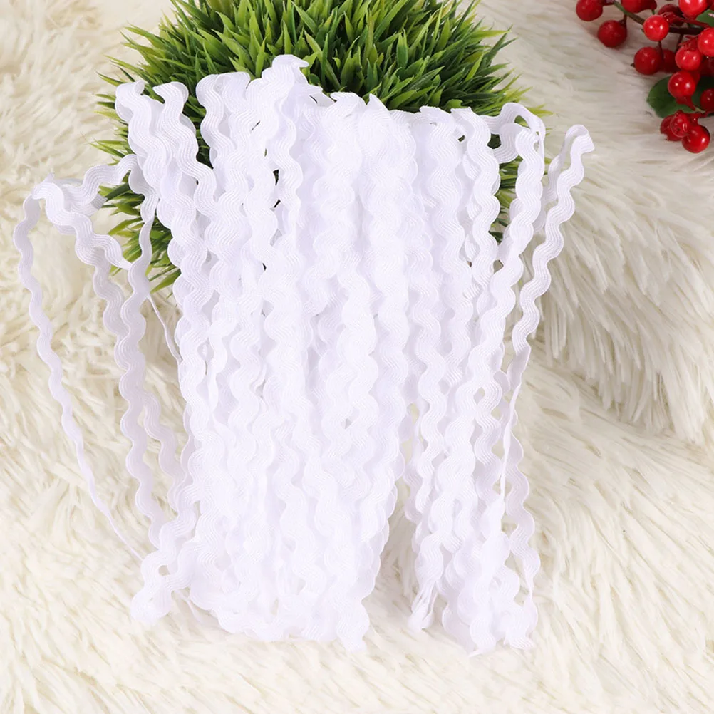 

3 Pcs Wavy Polyester Webbing Trim Ribbon for Clothing Decor Sewing Craft Lace Fringe Material Curved for Dresses