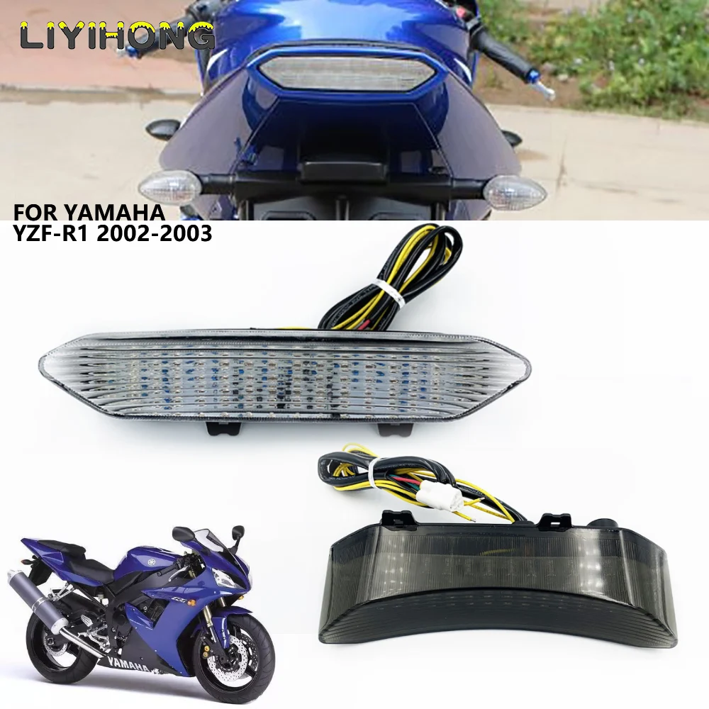Motorcycle Rear taillight Tail Brake Turn Signals Integrated Led Light Lamp Smoke For YAMAHA YZF R1 YZFR1 2002 2003