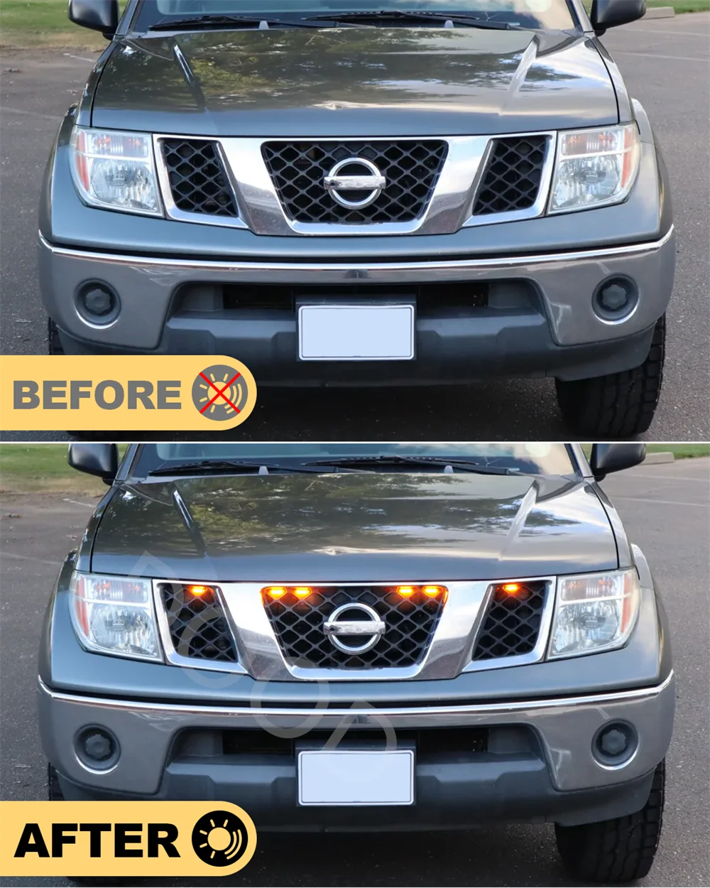 Amber Led Lights Front ABs Grille Grill Lights For 2005 2006 2007 2008 Nissan Frontier Pathfinder Led Grill Grille Lights