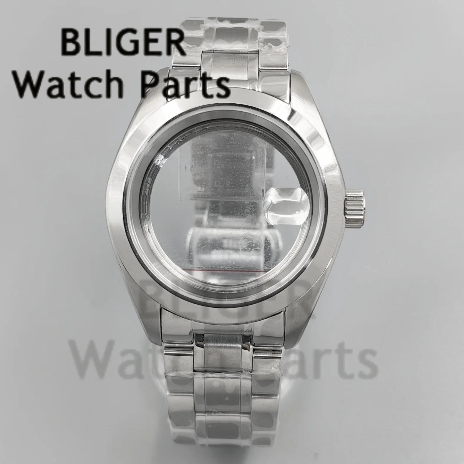 BLIGER 10ATM 38mm Mod Watch Case Silver Watch Case Bracelet Sapphire Glass For NH34 NH35 NH36 Miyota8215 ETA2824 PT5000 Movement