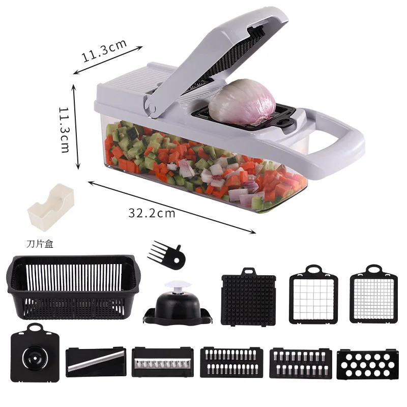 15 in 1 Vegetable Chopper Onion Chopper with Container  Fruit Potato Slicer Carrot Shredder Multifunctional Kitchen Supplies