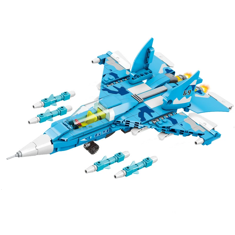 

Military Fighter Aviation Aircraft Sukhoi Su-27 Plane USSR Russia WW2 Model Building Blocks Kit Children Educational Toys Gift