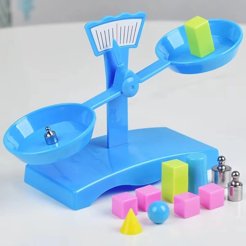 Plastic Balance Scales Toy with Tray Educational Learning Children Scales Parish Teaching Aids Weight Balance Perception Toy