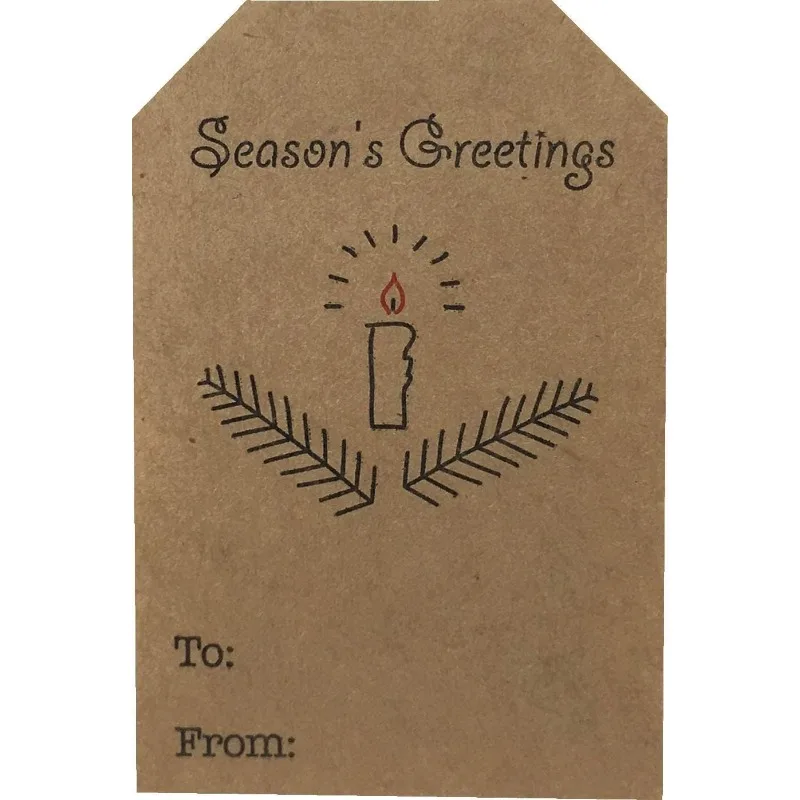 1 Roll Natural Kraft Simple Christmas Gift Tags Holiday Present Stickers 2 x 3 Inch 100 Total Adhesive Labels image 3