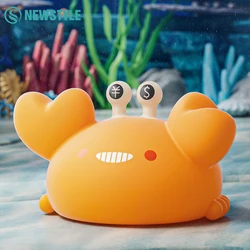 LED Childrend's Night Lights Lovely Crab Soft Silicone Kid Night Lamp Timing Dimmable Bedside Decor Lamp Christmas Birthday Gift